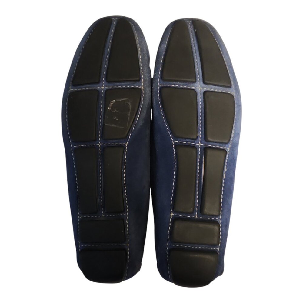 Prada Womens Bleu Suede Bow Driver Loafer 35.5 - Picture 9 of 10